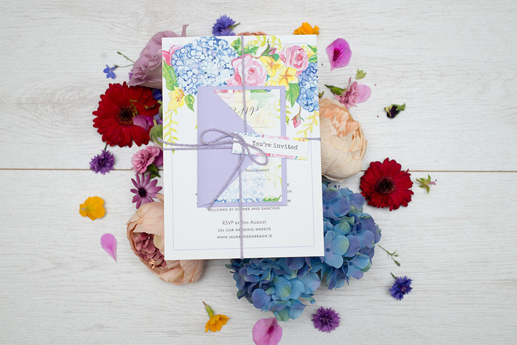 Special offer on our Watercolour Flowers wedding invitations