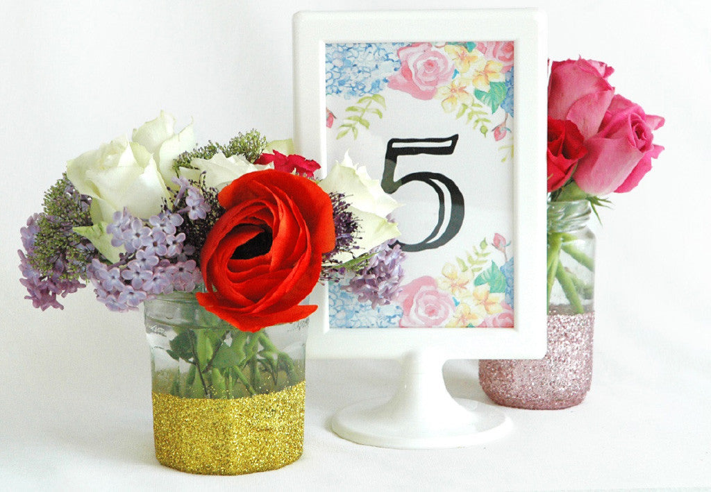 How to make beautiful wedding centrepieces with glitter and glue