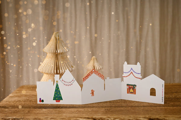 Bundle of 3 - Nollaig Shona Gingerbread House Decoration Card