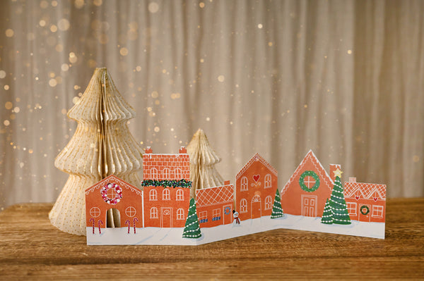 Bundle of 3 - Nollaig Shona Gingerbread House Decoration Card