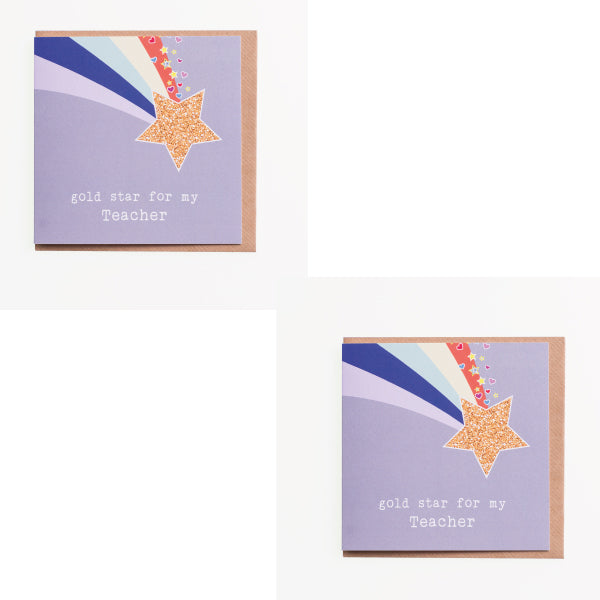Gold Star Teacher two card bundle