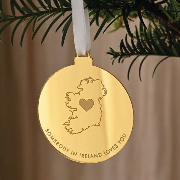 Somebody in Ireland Christmas Decoration and Card