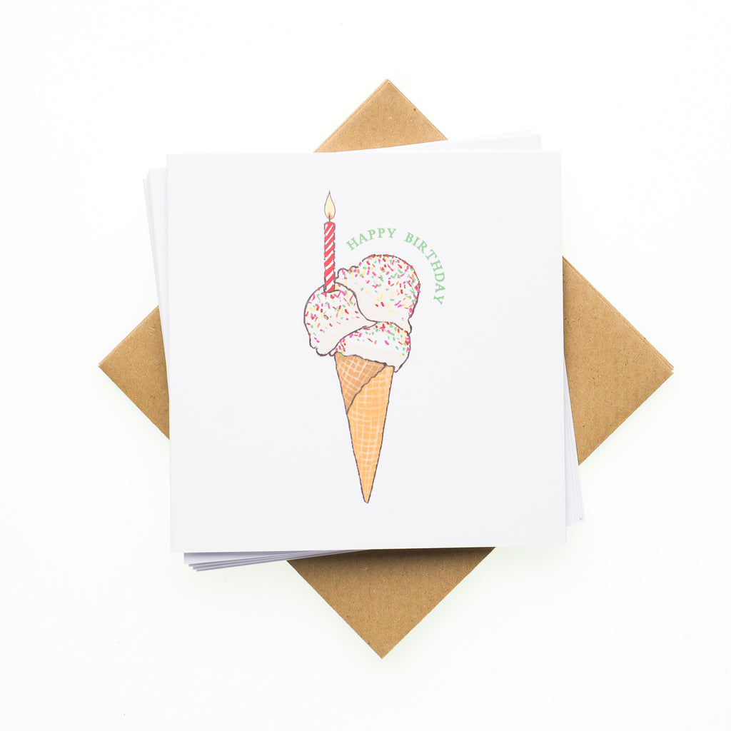 Pack of 6 Cards - Ice Cream Birthday