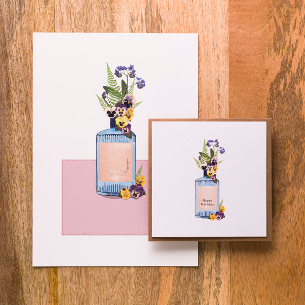 Gin Bottle Birthday Card