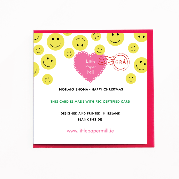 Nollaig Shona Smiley Face Christmas Card