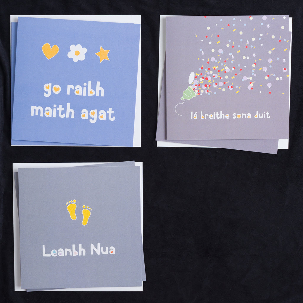 Mixed Pack 6 Irish Cards - Happy Birthday, Baby and Thank You