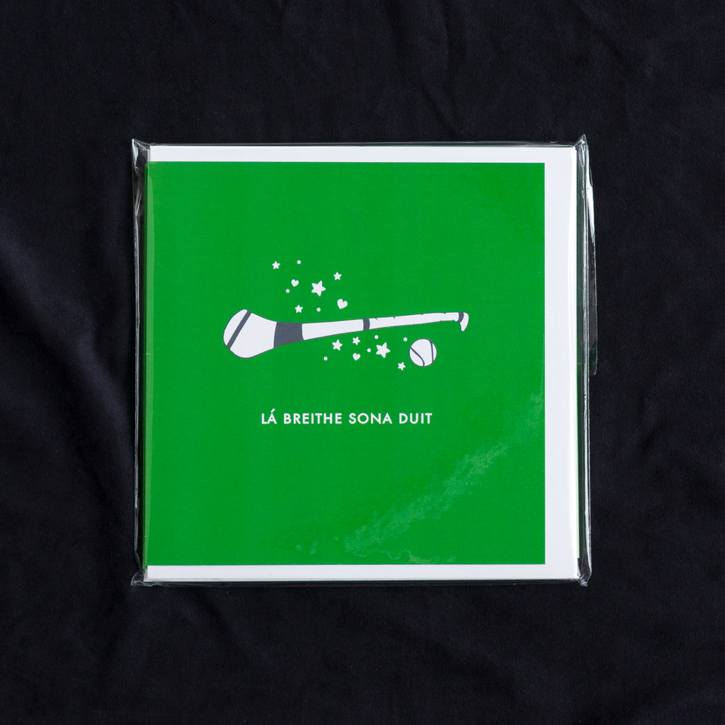 Pack of 6 Irish Cards -Green Hurling Happy Birthday
