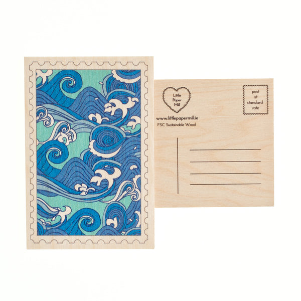 Waves Wooden Postcard