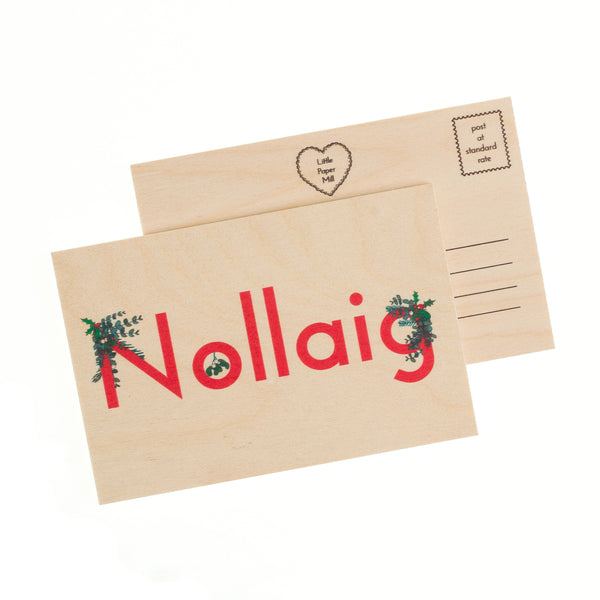 Nollaig Wooden Postcard