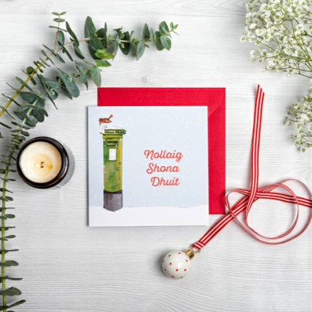 Nollaig Shona Duit -  Irish Post Box Christmas Card