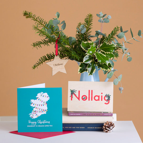 Nollaig Wooden Postcard