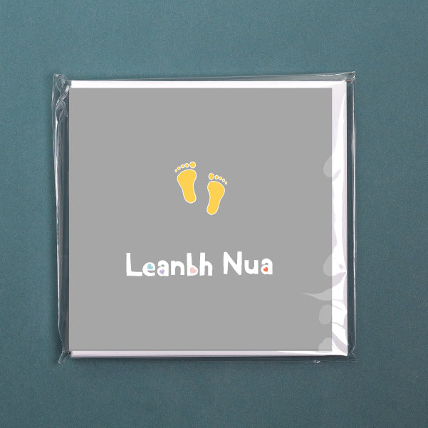 Pack of 6 Cards - Irish grey new baby