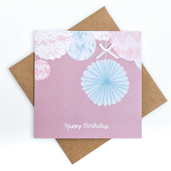Pom Pom Birthday Card