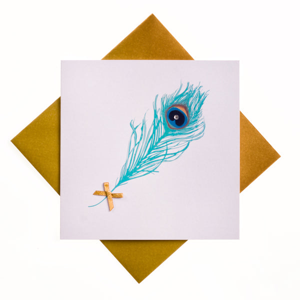 Peacock Feather Card