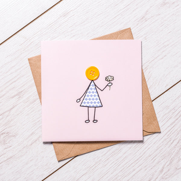 Girl with flower crad