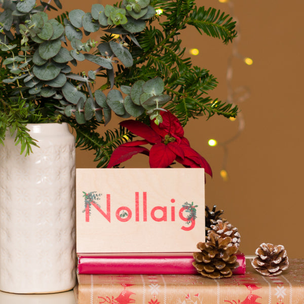 Nollaig Wooden Postcard