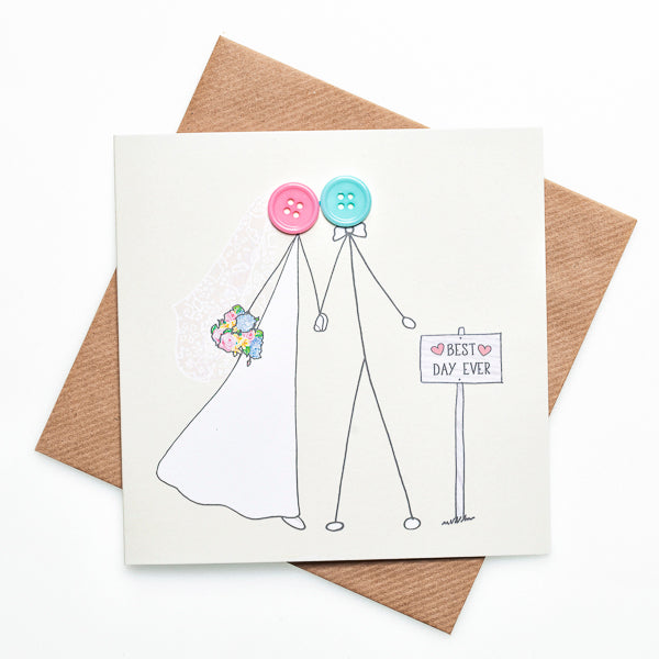 Button Wedding Mr & Mrs