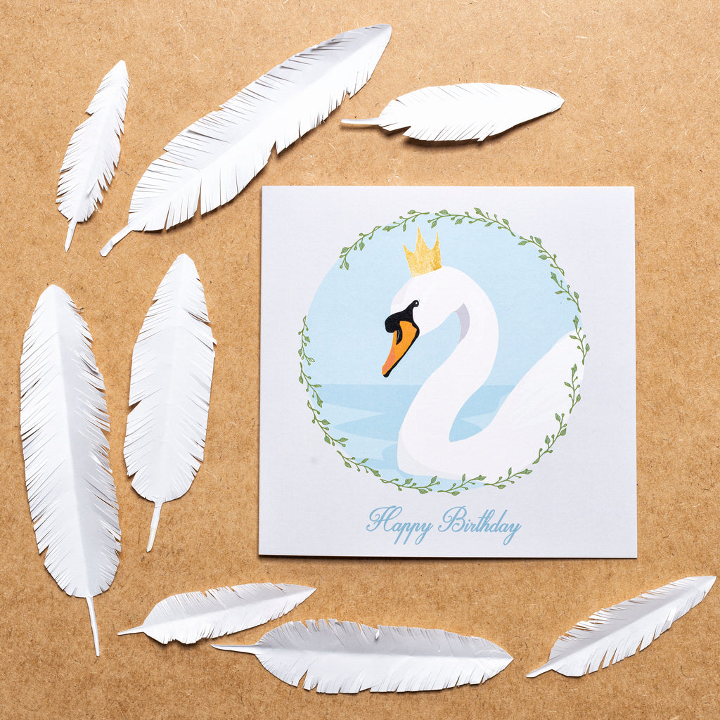 Swan Birthday Card