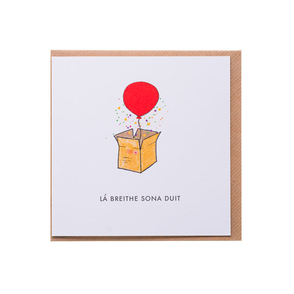 Lá Breithe Sona Duit - Box and Balloon