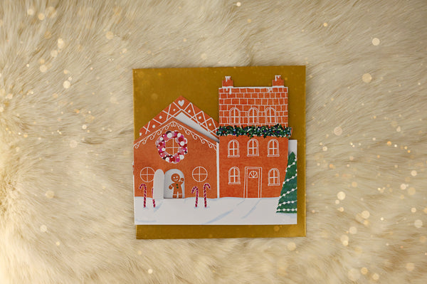 Nollaig Shona Gingerbread House Decoration Card