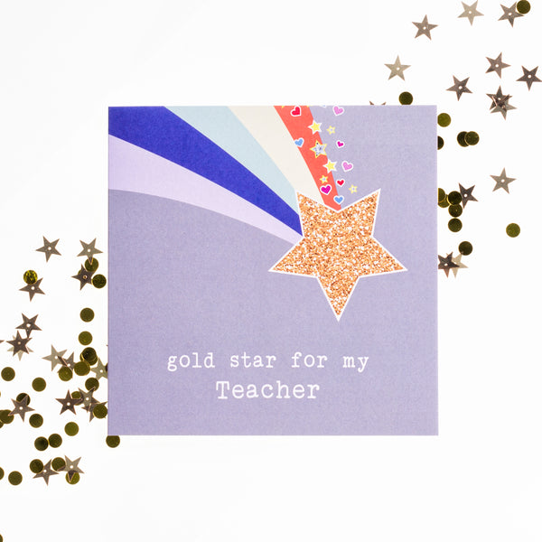 Gold Star Teacher Card