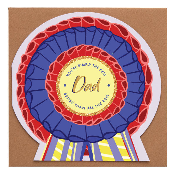 Dad Rosette Bagde Card
