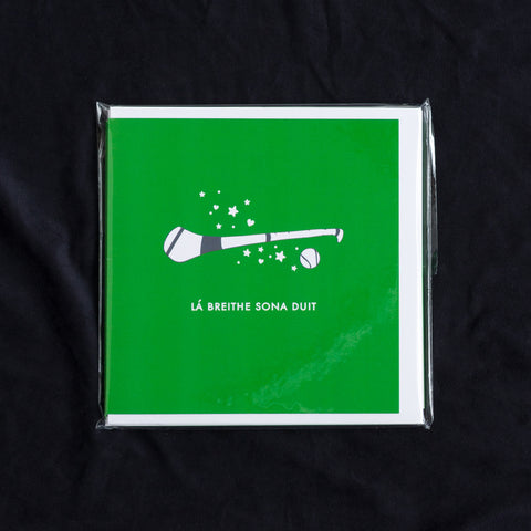 Pack of 6 Irish Cards -Green Hurling Happy Birthday