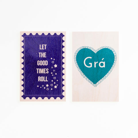 Bundle of 2 Wooden Postcard- Grá and Good Times