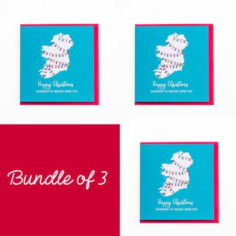 Bundle of 3 Somebody in Ireland Christmas cards