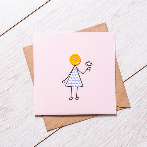 Girl with flower crad