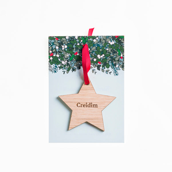 Creidim  Wooden Star Decoration