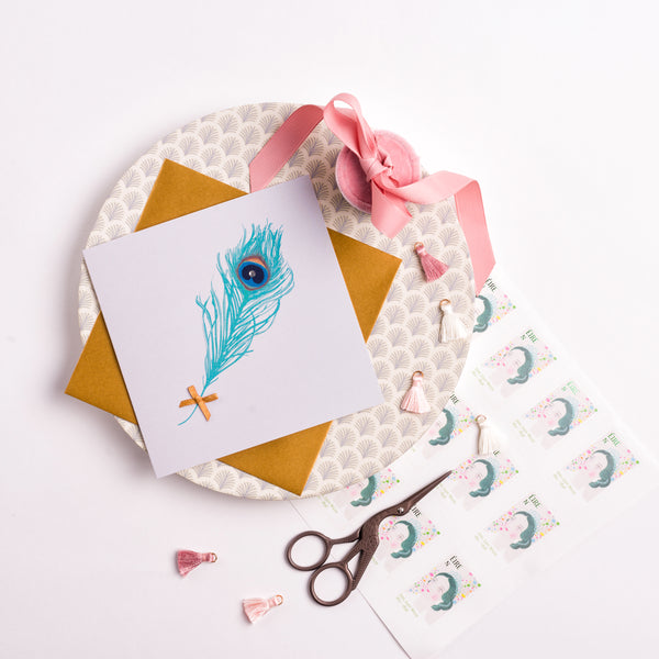 Peacock Feather Card
