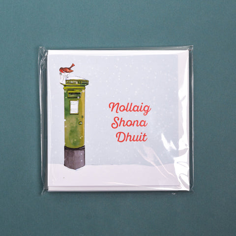 Pack of 6 Nollaig Shona Duit -  Irish Post Box Christmas Cards