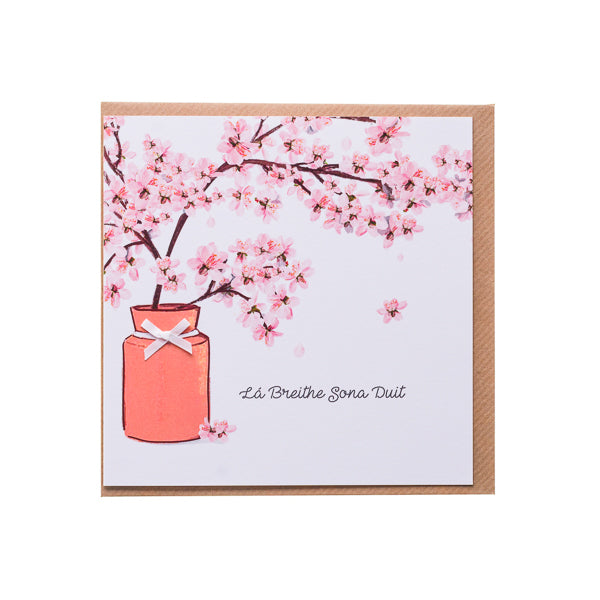 Lá Breithe Sona Duit - Cherry Blossom Birthday Card