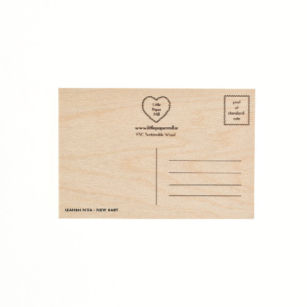 Leanbh Nua Buachaill Wooden Postcard